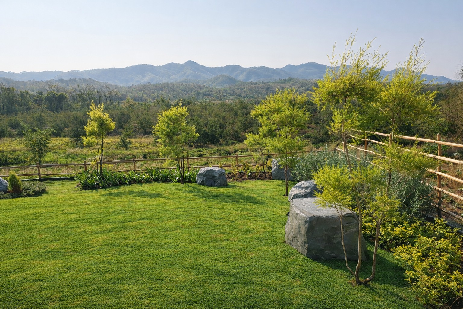 สวนและพื้นที่กลางแจ้งข้างพูลวิลล่าส่วนตัว